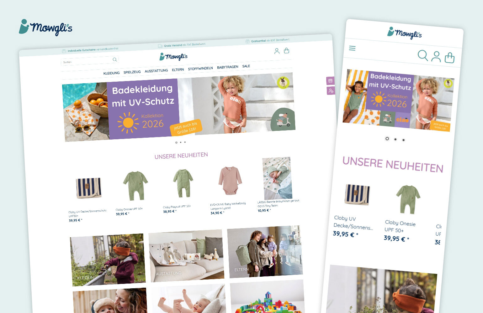 Mowglis Shop bekommt Updates, Upgrade und mehr Performance